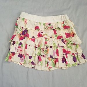 Gap GapKids Girls Ruffle Floral Skirt sz XS 4-5